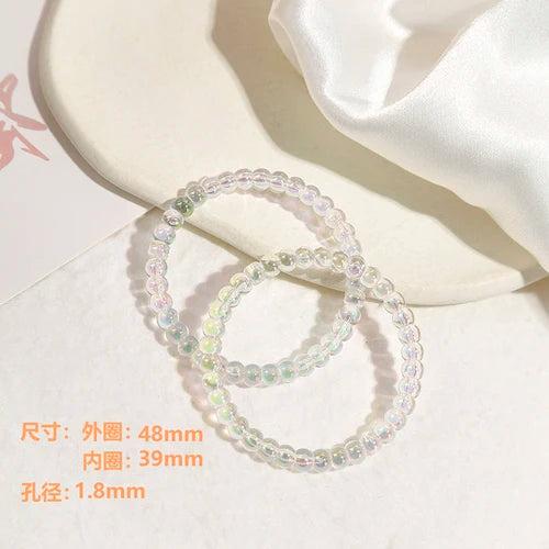 Plated beaded ring keychain pendant DIY mobile phone chain car ornament