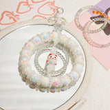 Plated beaded ring keychain pendant DIY mobile phone chain car ornament