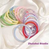 Plated beaded ring keychain pendant DIY mobile phone chain car ornament