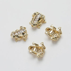 14K Gold Plated Frog Diamond Beads DIY Necklace Bracelet