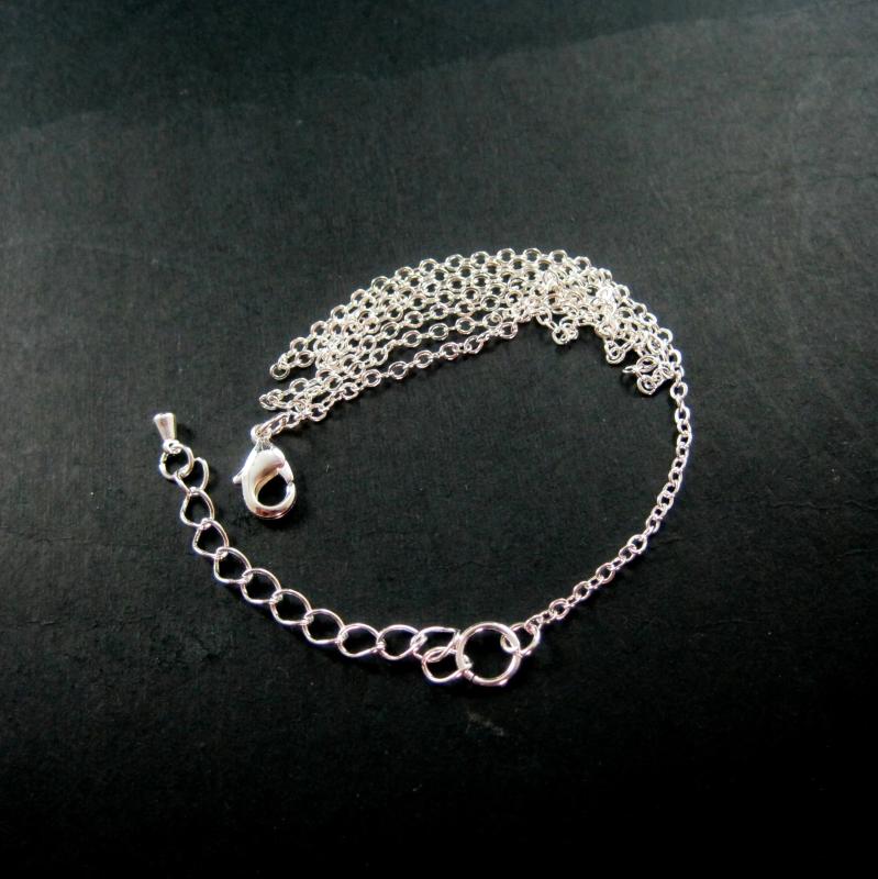 18in 2x3mm Silver Plated Oval Link Chain DIY Necklace Supply