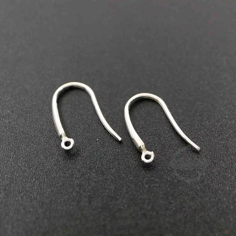 925 Sterling Silver Earrings Hooks 18mm DIY Supplies