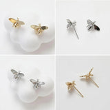 10PCS Honeybee Ear Studs Earrings 14k Plated Jewelry Making DIY Accessories