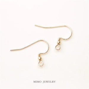 14K Golden Surface Coil Bead Ear Hook DIY Accessories