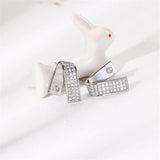 14K Geometric Pearl Zircon Earrings DIY Accessory