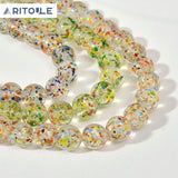 12mm Transparent Floral Glass Beads for DIY Bracelet Necklace Earrings