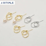 Copper-Plated 14k Double-Ring Earrings - DIY Earring Accessories
