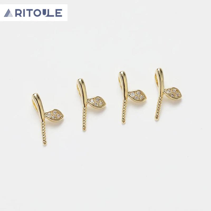 14K Plated Real Leaves/Branches Pendant DIY Pearl Cap Pendant