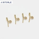 14K Plated Real Leaves/Branches Pendant DIY Pearl Cap Pendant