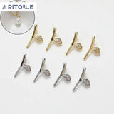 14K Plated Real Leaves/Branches Pendant DIY Pearl Cap Pendant