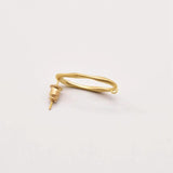 Natural Oval Hollow Ring Earrings 18K Brass Plated JA0083