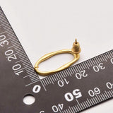 Natural Oval Hollow Ring Earrings 18K Brass Plated JA0083