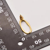 Natural Oval Hollow Ring Earrings 18K Brass Plated JA0083