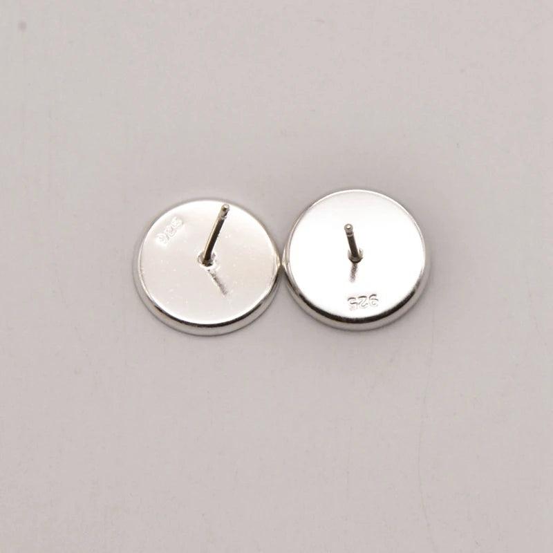 2 Pcs 12mm Stud Ear Base Charms Jewelry Components Earring Making Supplies