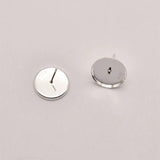 2 Pcs 12mm Stud Ear Base Charms Jewelry Components Earring Making Supplies