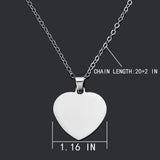 5Pcs Heart Pendant Necklace Jewelry Making Supplies Stainless Steel
