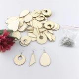 60Pcs Unfinished Wood Earrings Set with Hooks for DIY Jewelry Making