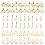 60Pcs Unfinished Wood Earrings Set with Hooks for DIY Jewelry Making