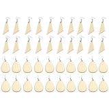 60Pcs Unfinished Wood Earrings Set with Hooks for DIY Jewelry Making