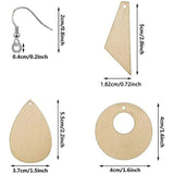 60Pcs Unfinished Wood Earrings Set with Hooks for DIY Jewelry Making