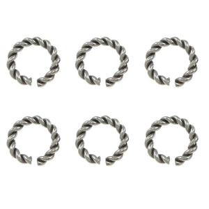 50Pcs Stainless Steel Hemp Rope Split Twist Jump Rings for DIY Jewelry Making