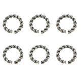 50Pcs Stainless Steel Hemp Rope Split Twist Jump Rings for DIY Jewelry Making