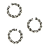 50Pcs Stainless Steel Hemp Rope Split Twist Jump Rings for DIY Jewelry Making