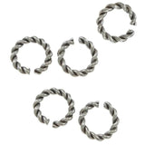 50Pcs Stainless Steel Hemp Rope Split Twist Jump Rings for DIY Jewelry Making
