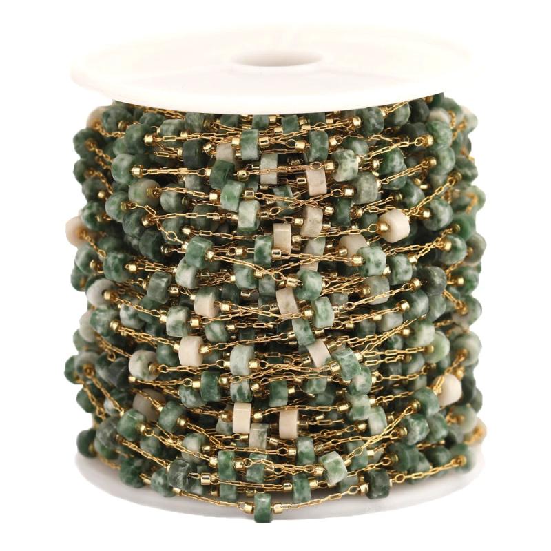 1 Meter Natural Stones Beaded Chains Jewelry Bulk DIY