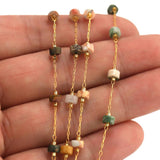 1 Meter Natural Stones Beaded Chains Jewelry Bulk DIY