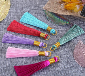 10Pcs 21 Colors Polyester Line Ice Silk Tassel Clothing Accessories Gift