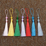 10pcs Polyester Hanging Rope Tassels Beads Fringe Trim Key for DIY Bookmark