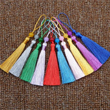 10pcs Polyester Hanging Rope Tassels Beads Fringe Trim Key for DIY Bookmark