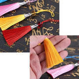 5pcs/Lot Polyester Silky Tassels Crystal Beads Decorative Trim Fringe Pendant