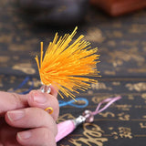 5pcs/Lot Polyester Silky Tassels Crystal Beads Decorative Trim Fringe Pendant