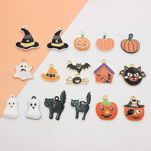 10Pcs Halloween Enamel Charms Beads for Jewelry Making