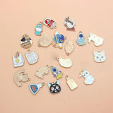 10Pcs Milk Spaceman Enamel Charms Beads DIY Earrings Bracelet Pendant