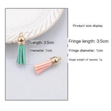 50pcs Suede Faux Leather Keychain 3.5cm Tassel Pendant Diy Jewelry Making