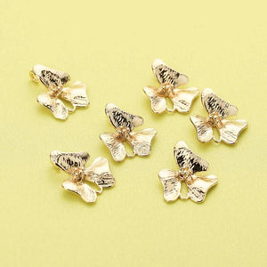 10Pcs Plated Brass Orchid Pendant Charm, Flower Jewelry Making Supplies