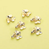 10Pcs Plated Brass Orchid Pendant Charm, Flower Jewelry Making Supplies