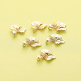 10Pcs Plated Brass Orchid Pendant Charm, Flower Jewelry Making Supplies