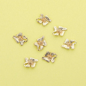 10Pcs 7x10MM Orchid Pendant Charm, DIY Flower Supplies