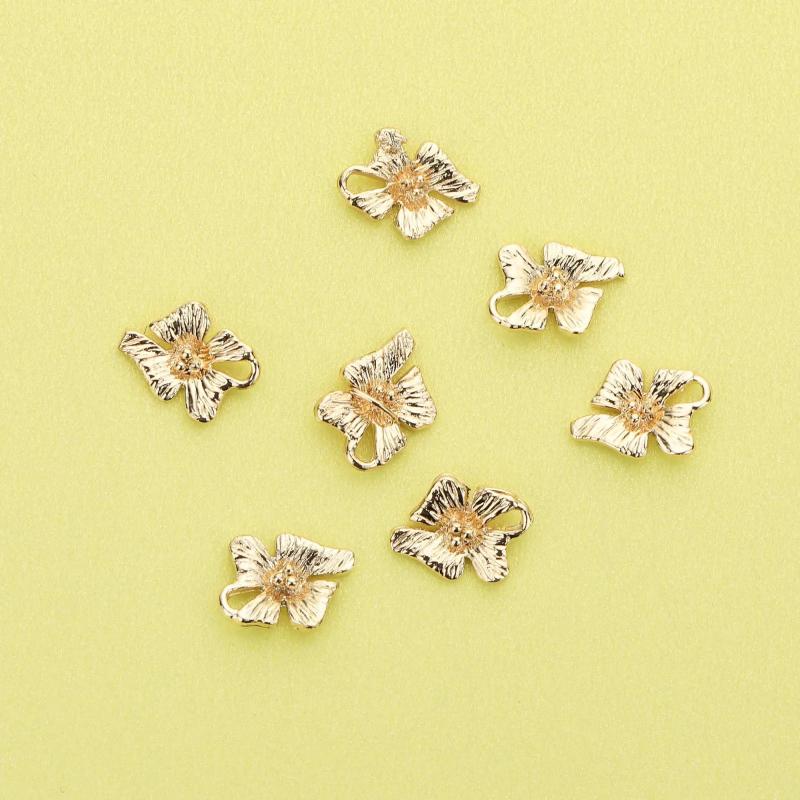 10Pcs 7x10MM Orchid Pendant Charm, DIY Flower Supplies