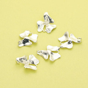 10Pcs 15MM Silver Orchid Pendant Charm DIY Flower Supplies