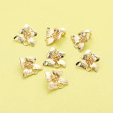 10Pcs 15MM Brass Orchid Pendant Charm, DIY Flower Supplies