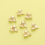 10Pcs 15MM Brass Orchid Pendant Charm, DIY Flower Supplies
