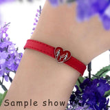 10pcs Real Leather Bracelet Women Slide Letter Charms DIY Jewelry Making Gift