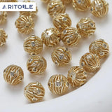 14K Plated Retro Beads DIY Beaded Material Accessories
