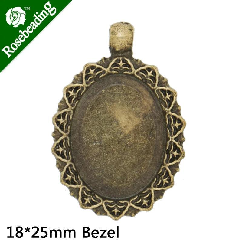 10 PCS 18x25mm Oval Pendant Tray for Jewelry Making
