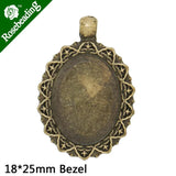 10 PCS 18x25mm Oval Pendant Tray for Jewelry Making